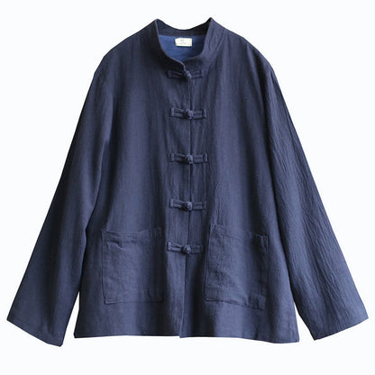 Classical Button Front Pocket Loose Overshirt