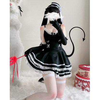 Y2K Gothic Lace Up Bow Lolita Dress