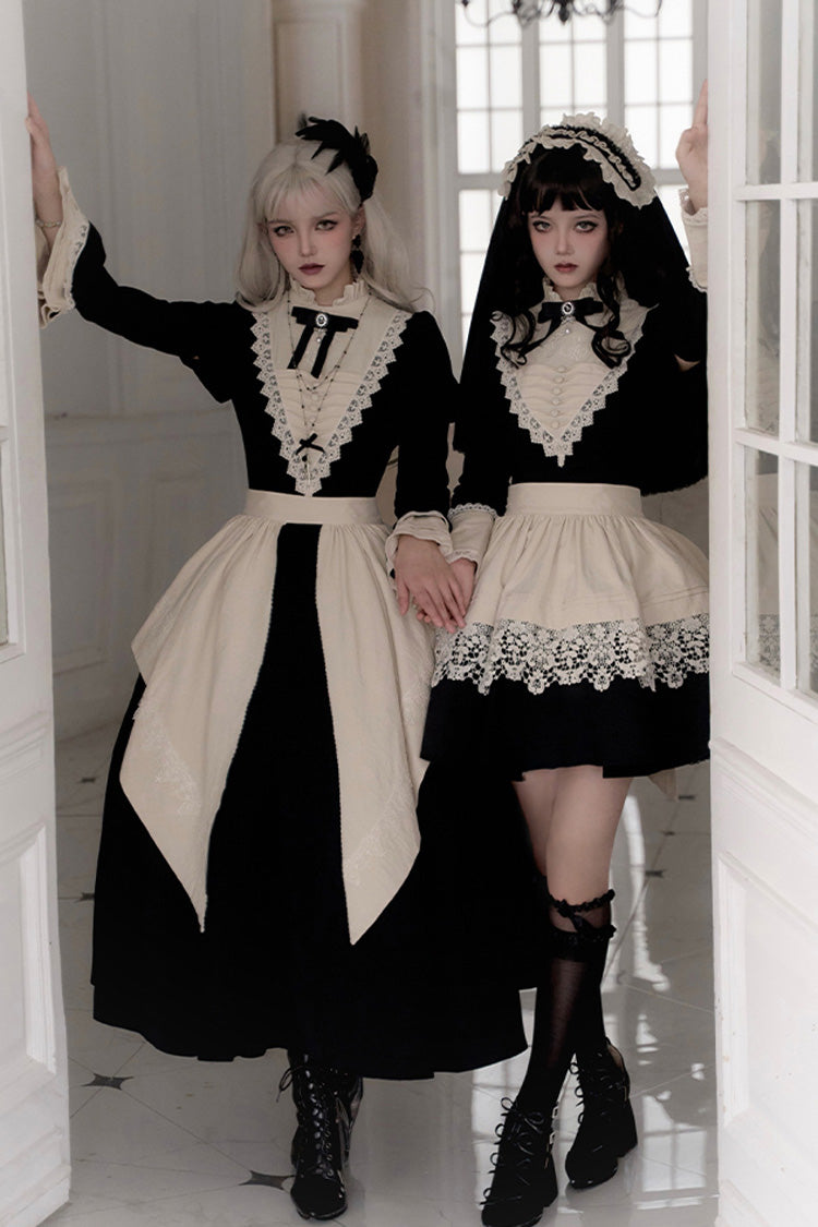 Black Gothic Long Sleeve Ruffled Nun Lolita Dress
