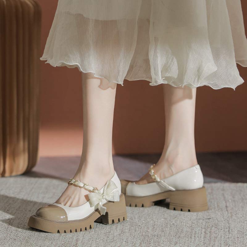 Sweet Lolita Bow Knot Platform Mary Janes Shoes