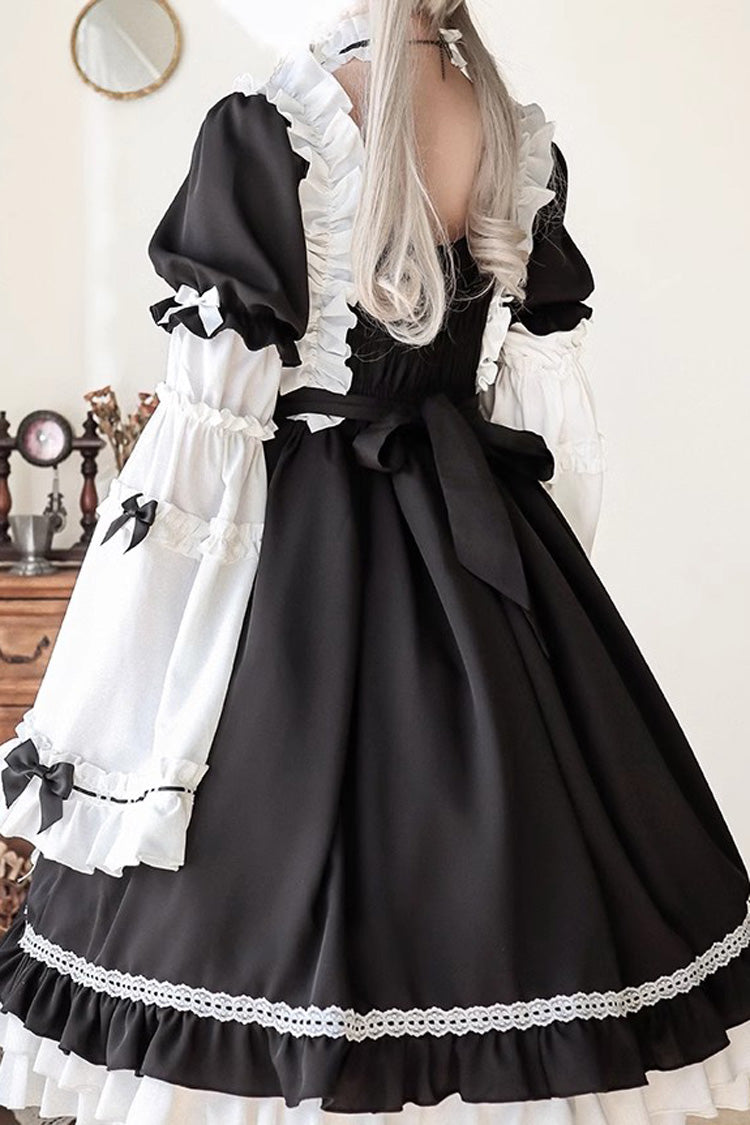 Long Sleeves Cardigan Bowknot Maid Gothic Lolita Dress