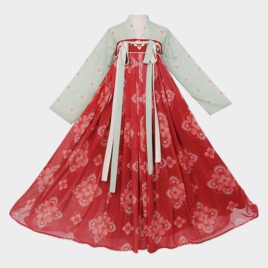 Hanfu Vintage Flower Print Set