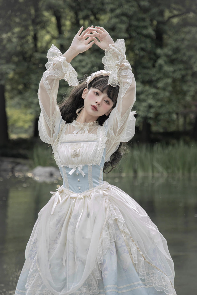 Dream Doll Sweet Lolita Ballet Rabbit Print Jsk Dress 2 Colors