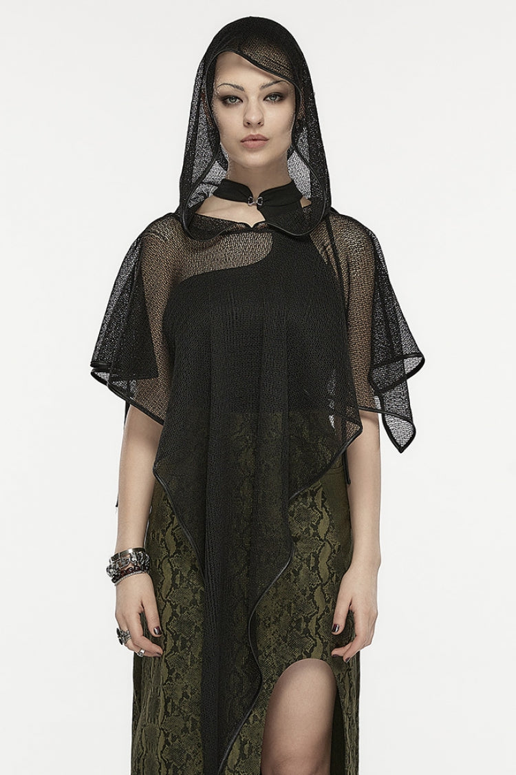 Hooded Gothic Cloak with Cutout Details for Women