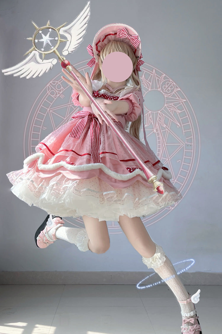 Sweetheart Bobo Magical Girl Sweet Lolita Short Sleeve Ruffle Dress 3 Colors