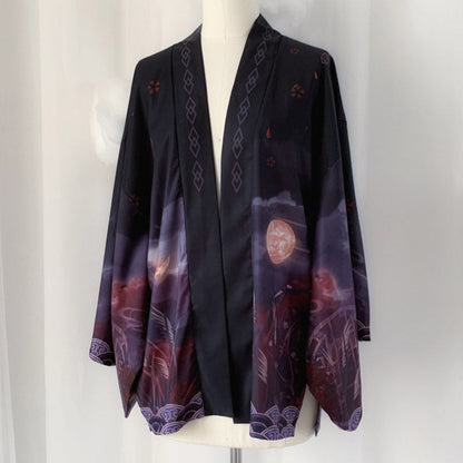 Vintage Anime Print Cardigan Kimono Outerwear