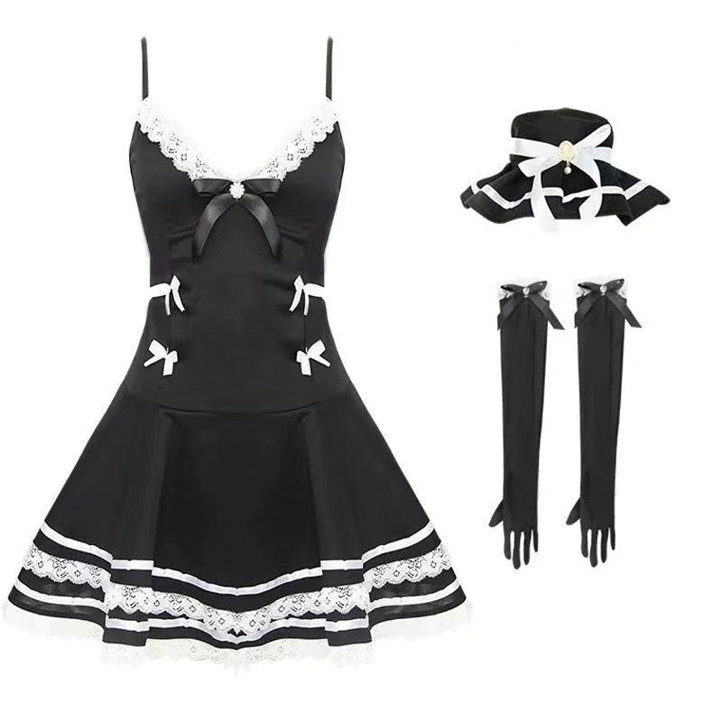 Y2K Gothic Lace Up Bow Lolita Dress