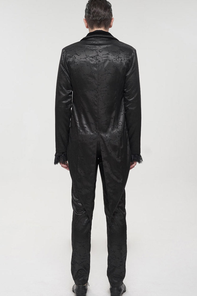 Gothic Bright Print Swallowtail Embellished Men's Coat