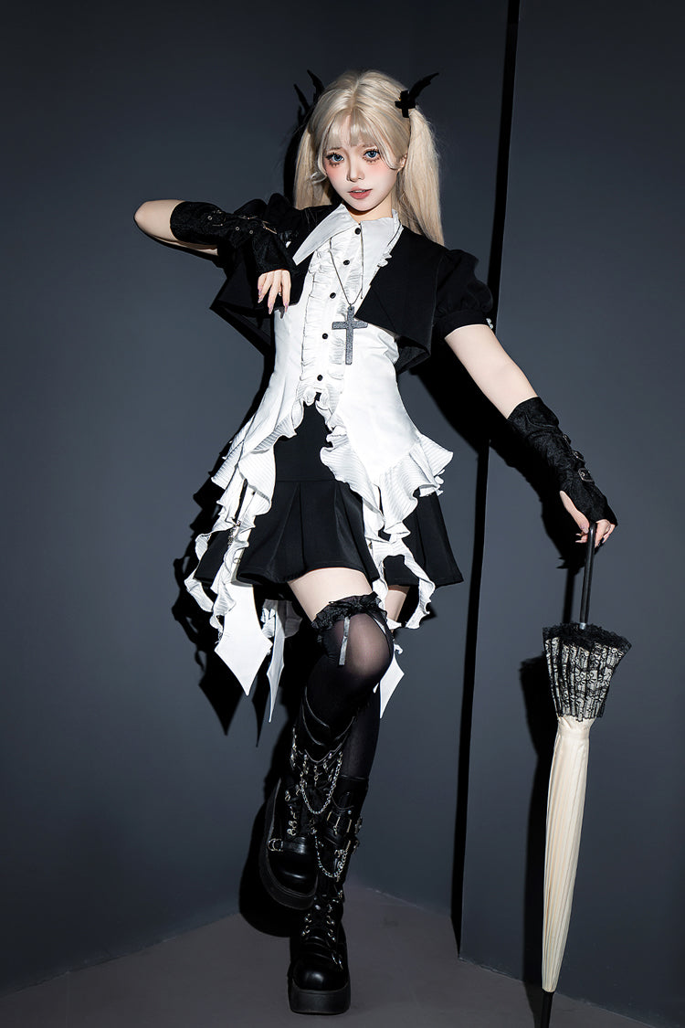 Broken Gemstones Gothic Ruffle Skirt