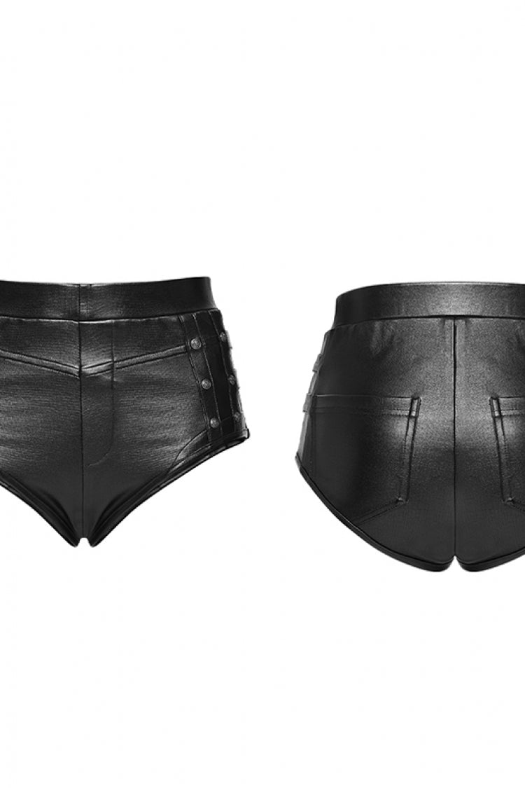 High-Waisted Studded Punk Shorts for Women