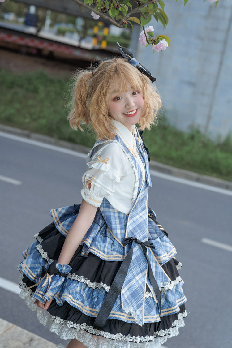 Printed Ruffled Bow Sweet Skirt Ensemble - 3 Colors