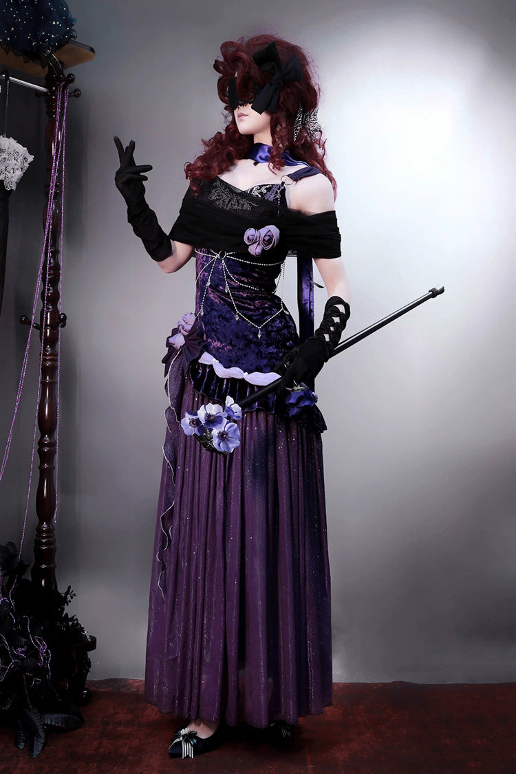 Purple Embroidery Lace Vintage Elegant Lolita JSK Dress