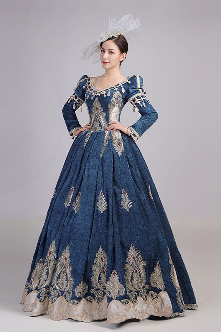 Victorian Lace Dress with Embroidered Floral Design - Altfashion Shop