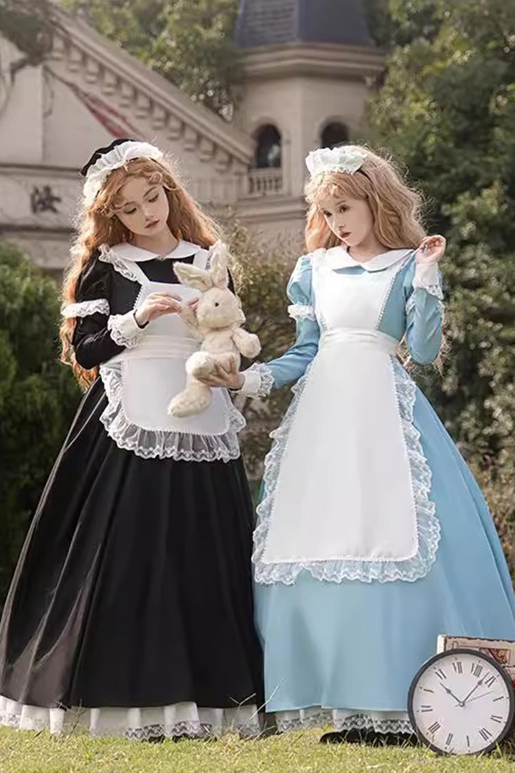 Gothic Maid Lace-Trimmed Collar Ruffle Plus Size Dress