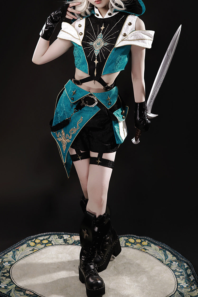 Traveler's Outfit Hooded Embroidery Ouji Set - Handsome Lolita