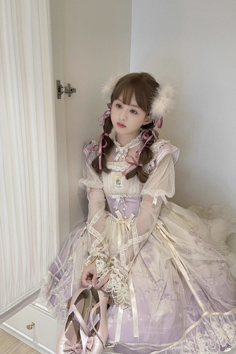 Dream Doll Sweet Lolita Ballet Rabbit Print Jsk Dress 2 Colors