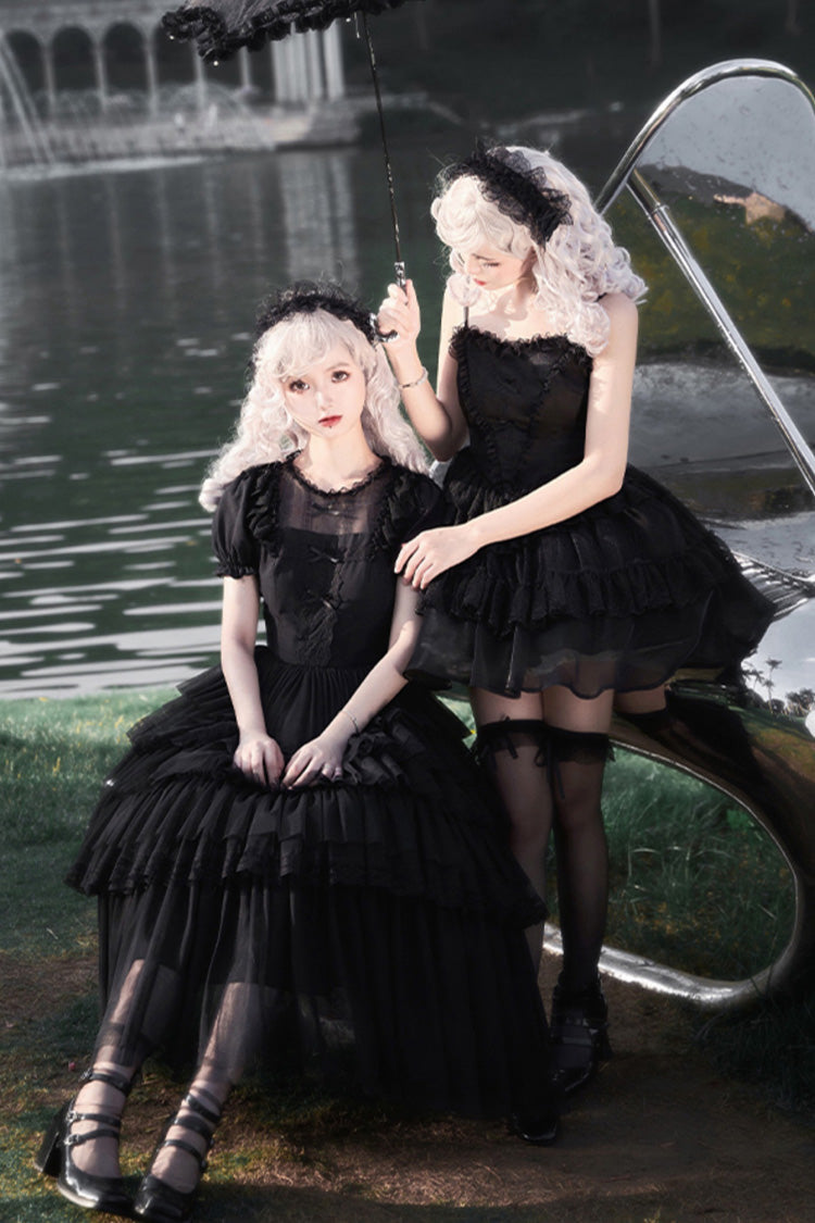 Gothic Lolita Drawstring JSK with Ruffle Details
