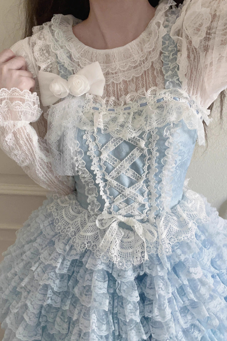 Lace Ruffled Bow Sweet Tiered JSK - 2 Shades