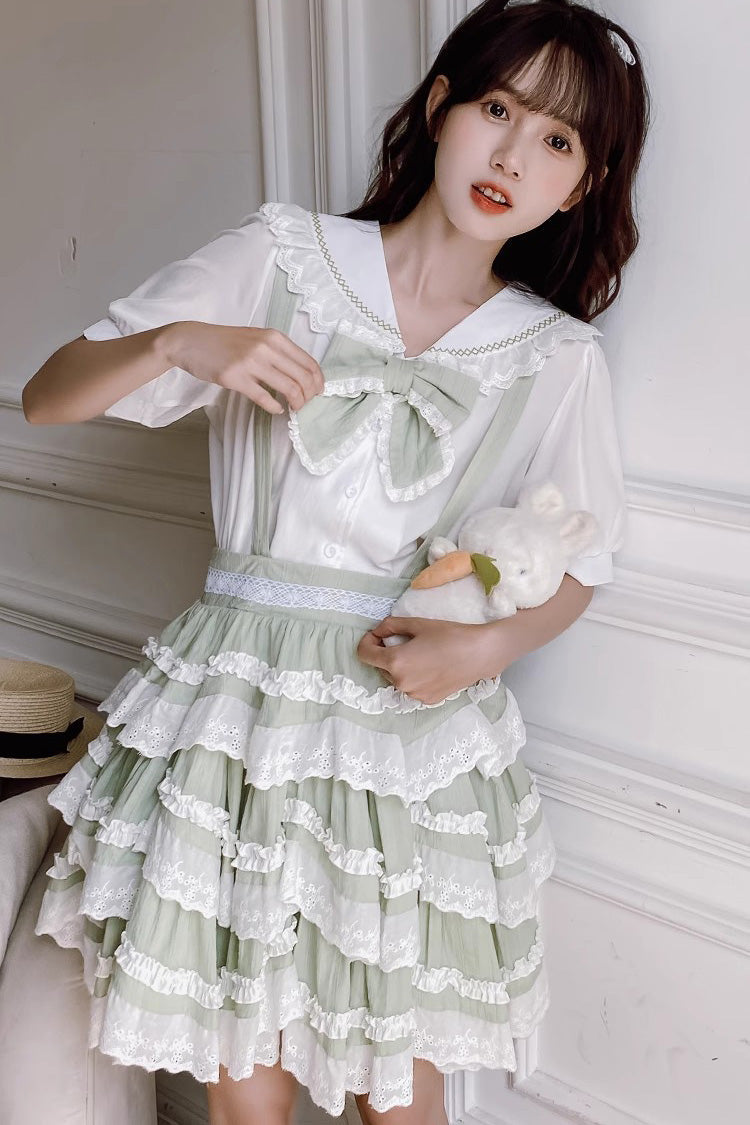 Scarlett Summer Ruffled Bow Sweet Strap Dress - 2 Colors