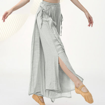 Vintage Flowy Split Wide Leg Casual Pants