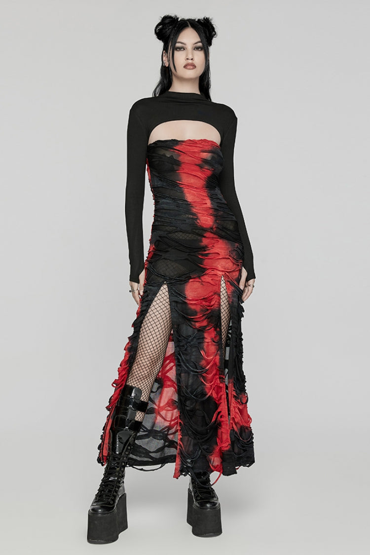 Jet Black Long Sleeve Punk Cape for Women - Dramatic Silhouette
