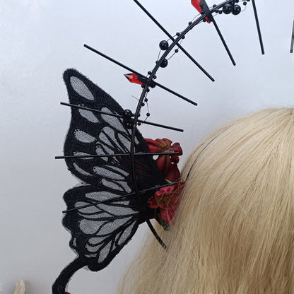 Punk Virgin Halo Rose Moth Butterfly Hair Accessory