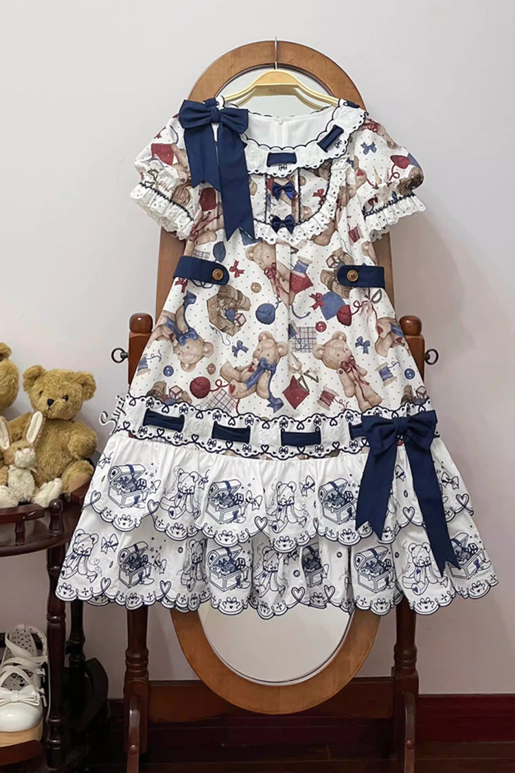 Double-Layered Sweet Lolita Dress with Round Collar