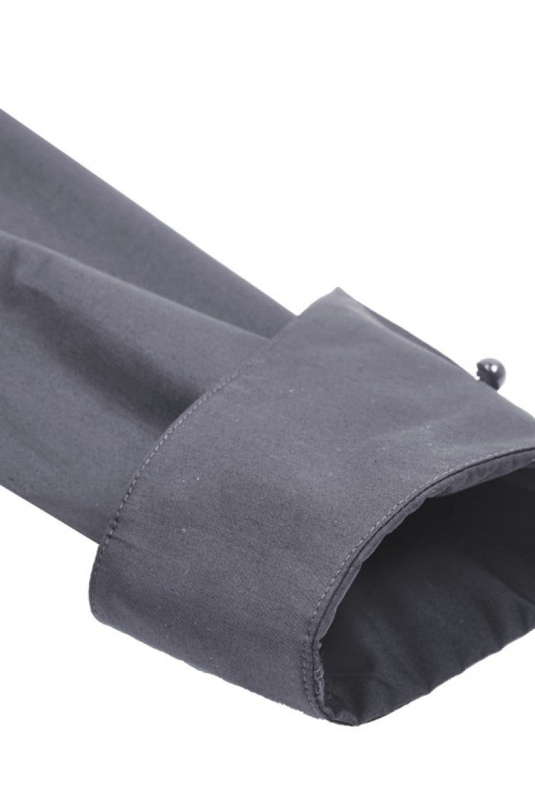 Ruffled Gothic Blouse with Turn-Down Collar