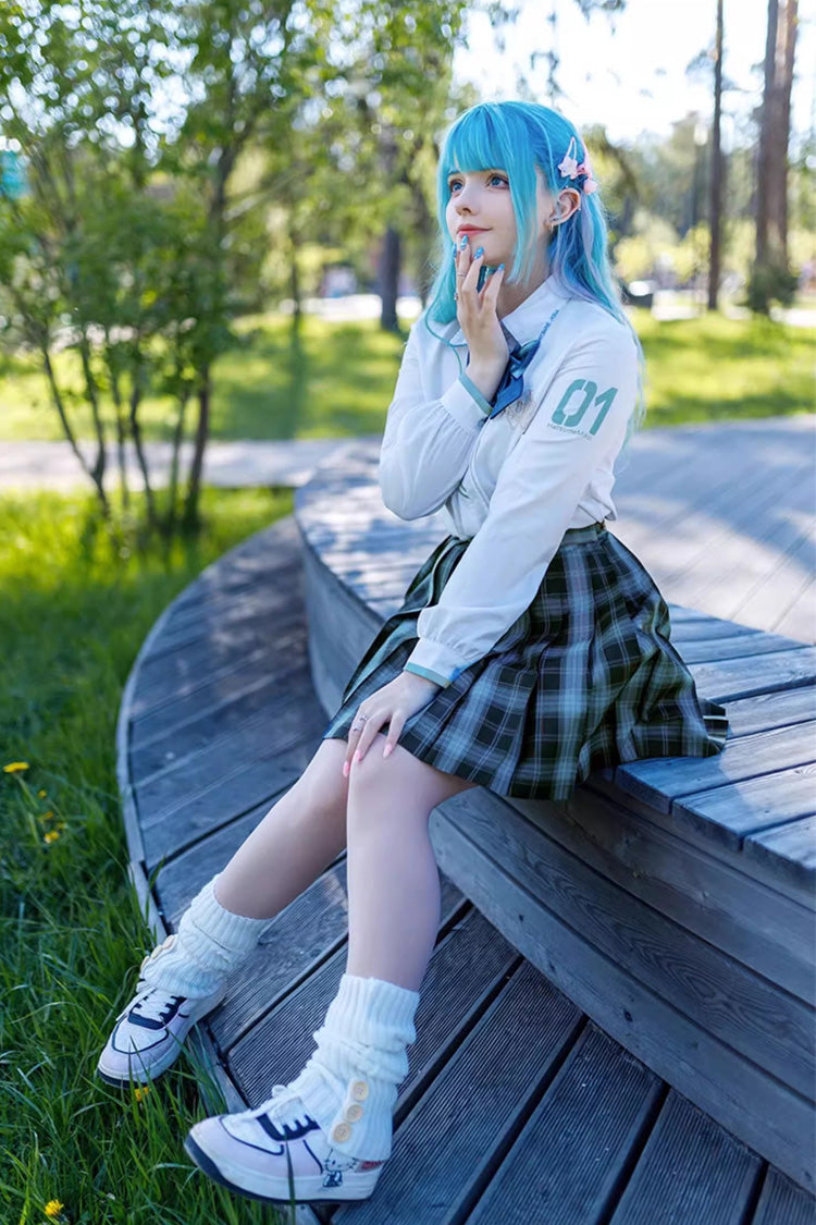Plaid Print Japanese School Pleated Skirt - Sweet Style