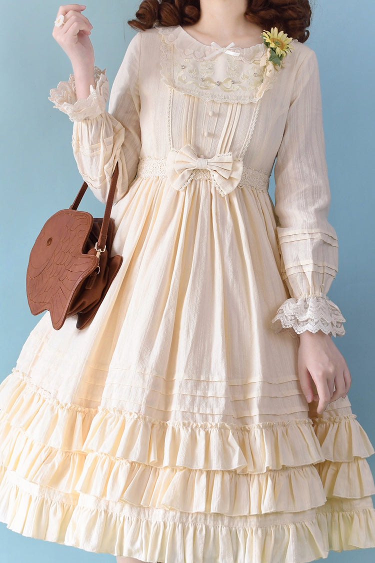 Girly Nelly Embroidered Multi-Layer Ruffled Sweet Dress
