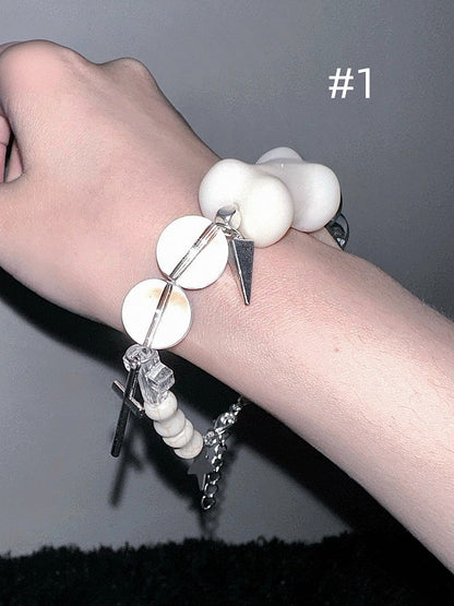 Bone-shaped Cross Star Beaded Bracelet