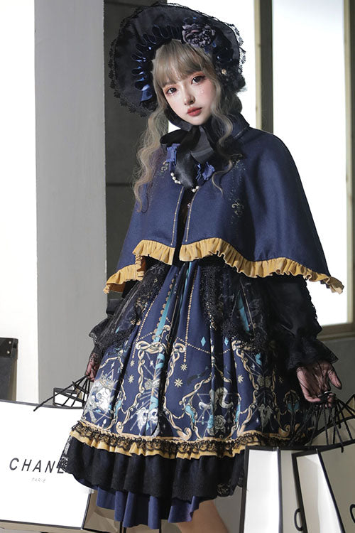 Gothic Lace Ruffle Long Sleeve Lolita OP Dress