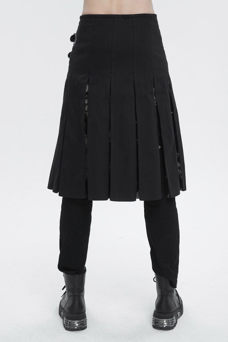 Patchwork Gothic Skirt with Waist Bag and Tie-Dye Details