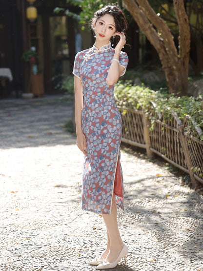 Retro Floral Cheongsam Dress