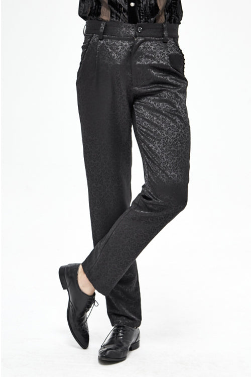 Men's Gothic Pants with Jacquard, Diagonal Pocket and Dimensional Webbing