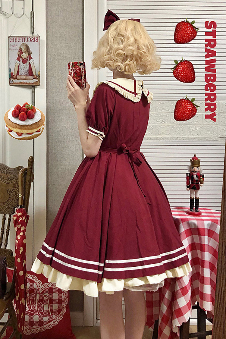 Navy Sailor Short-Sleeved Sweet Lolita OP