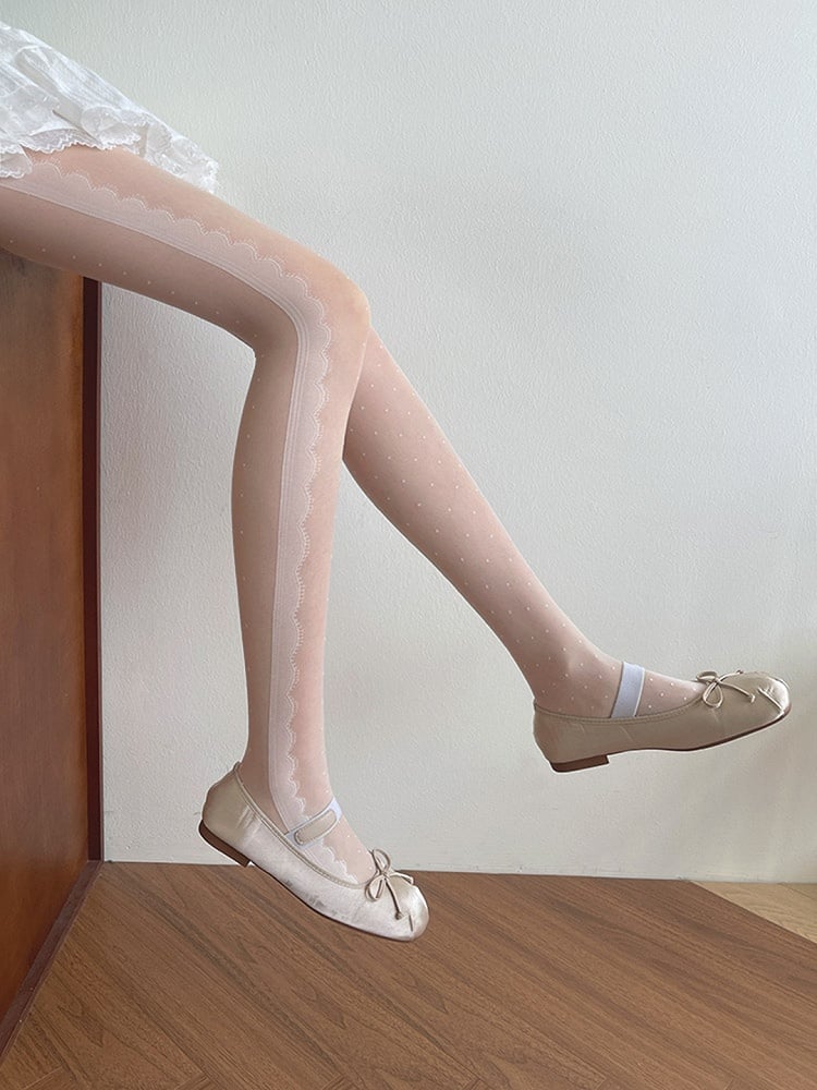 Polka-dot Lolita White Pattern Tights