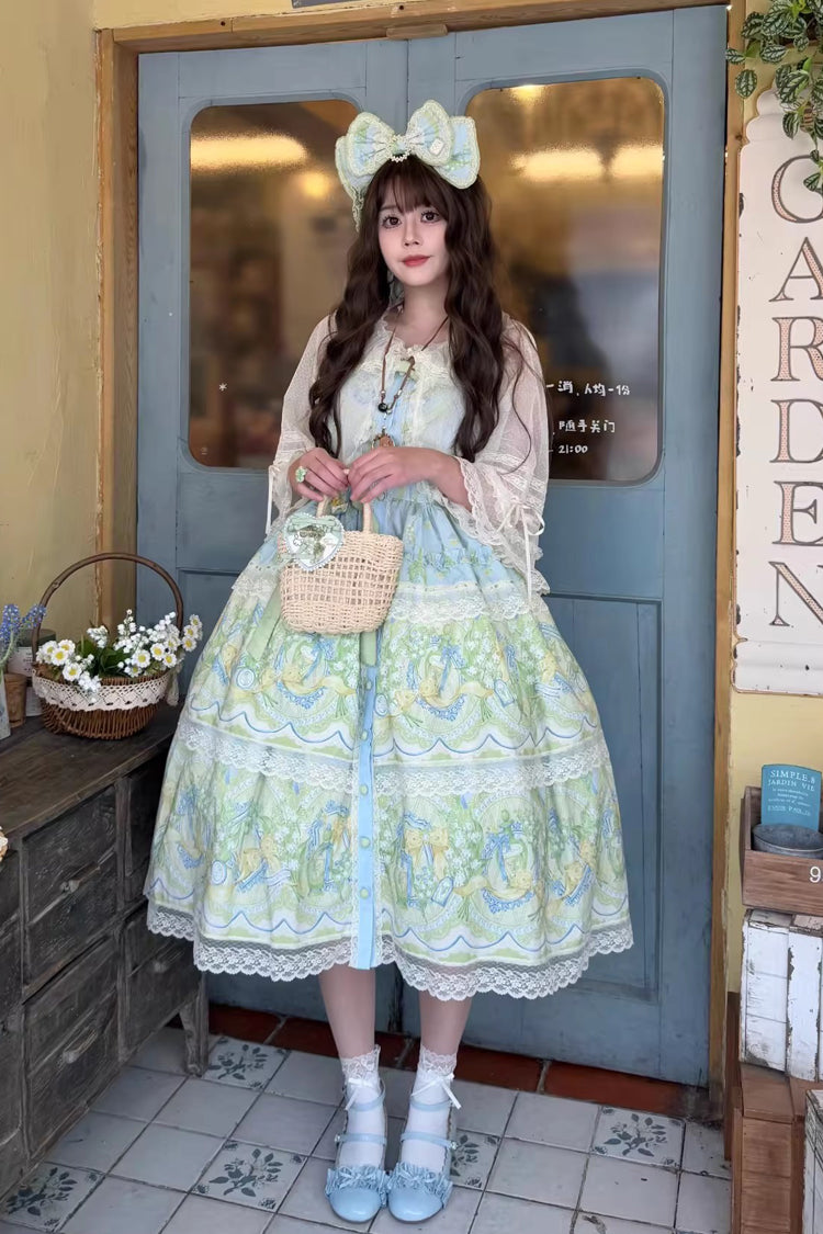 Lily of the Valley Pearl Candy Tea Doll Collar Sleeveless Plus Size JSK