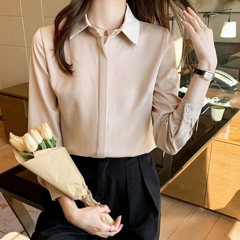 Elegant Satin Shirt Workwear