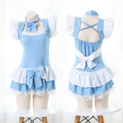 Kawaii Lolita Bow Knot Lace Hem Dress