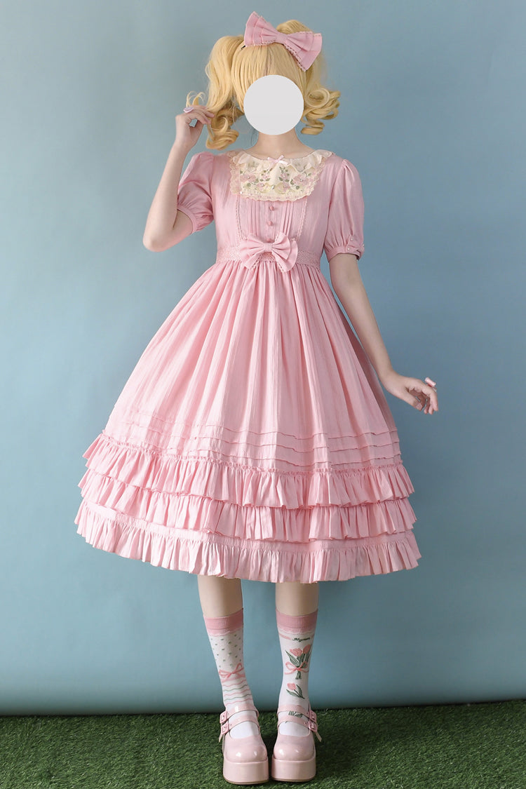 Girly Nelly Embroidered Multi-Layer Ruffled Sweet Dress