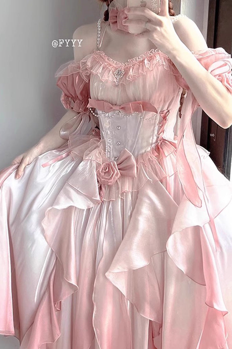 Pink Bowknot Irregular Sweet Princess Lolita JSK Dress