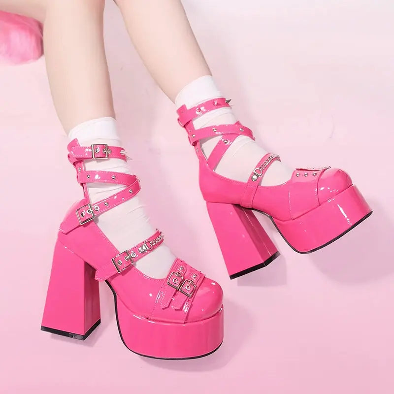 Kawaii Aesthetic Y2K Cute Fairy 5 Colors Trendy Cintia Heels ON1426 MK Kawaii Store