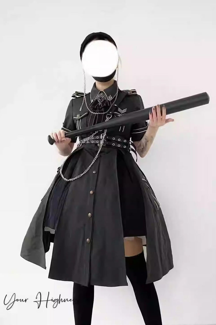Evil Python 2.0 Short Sleeve Gothic Military Handsome Dress