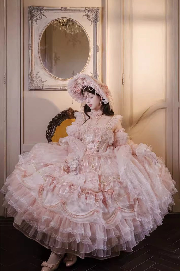 Runaway Princess Plus Size JSK with Hanayome Print & Pearls