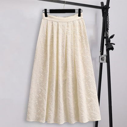 Vintage Hanfu Jacquard Buckle Shirt Pleated Skirt