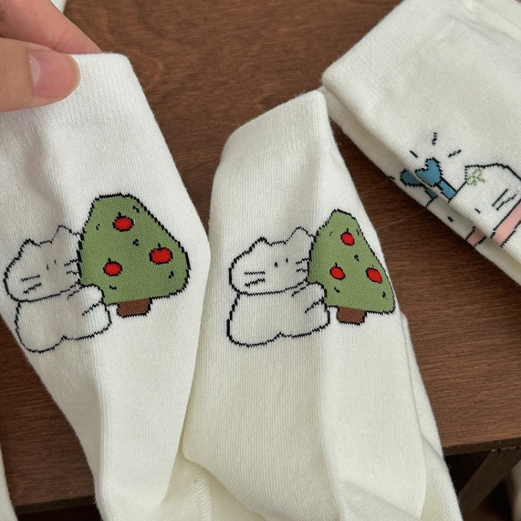 Cute Cartoon Pattern Calf Socks