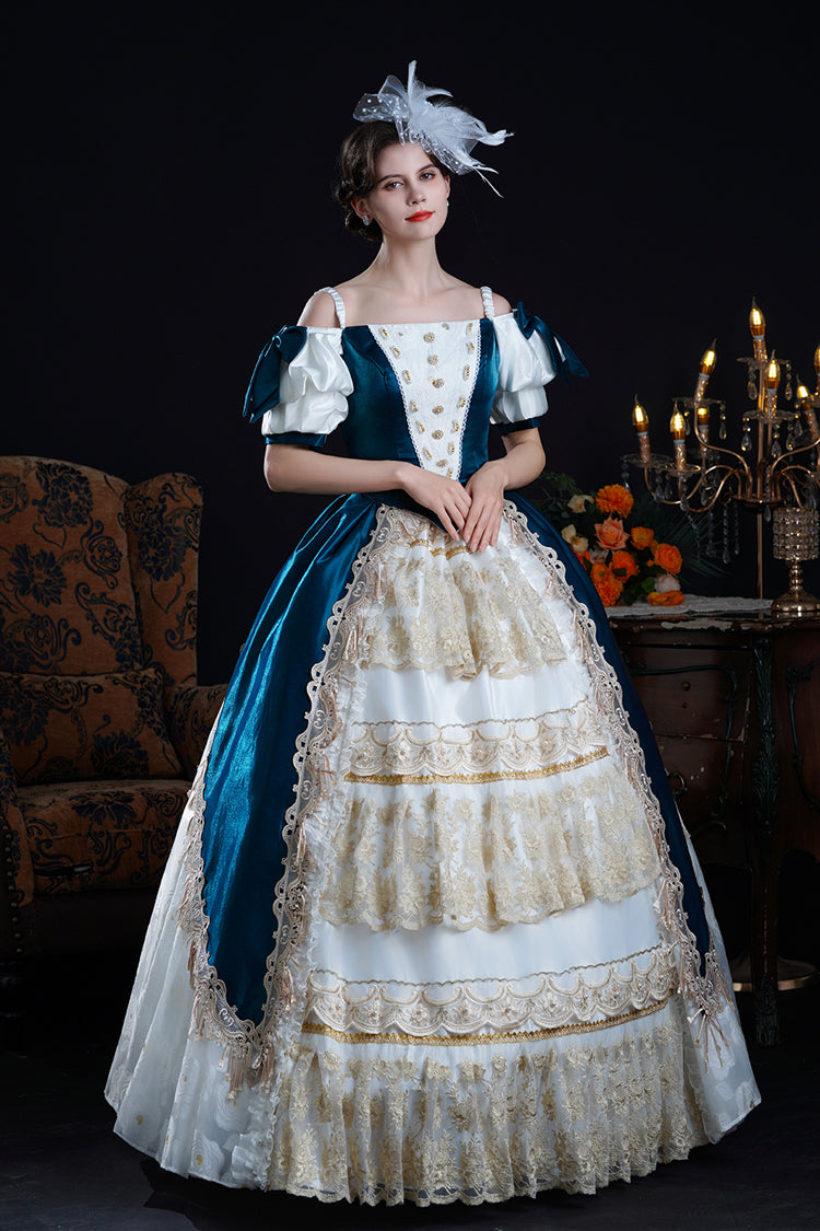 Off-Shoulder Short Sleeve Ruffled Cardigan Lace Victorian Palace Lolita Dress