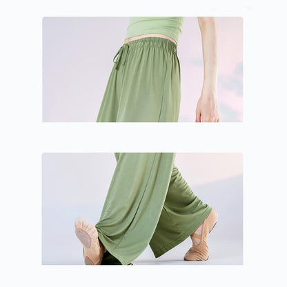 Elegant High Waist Lace Up Flowy Wide Leg Casual Pants