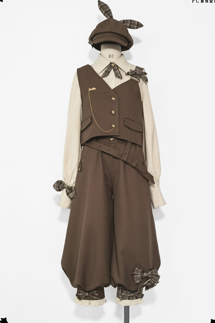 Secret Morning Post Ouji Lolita Vest in Coffee Brown